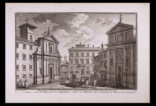 Giuseppe Vasi, Monastery and Church of S. Apollonia, Etching, Late 18th-Century