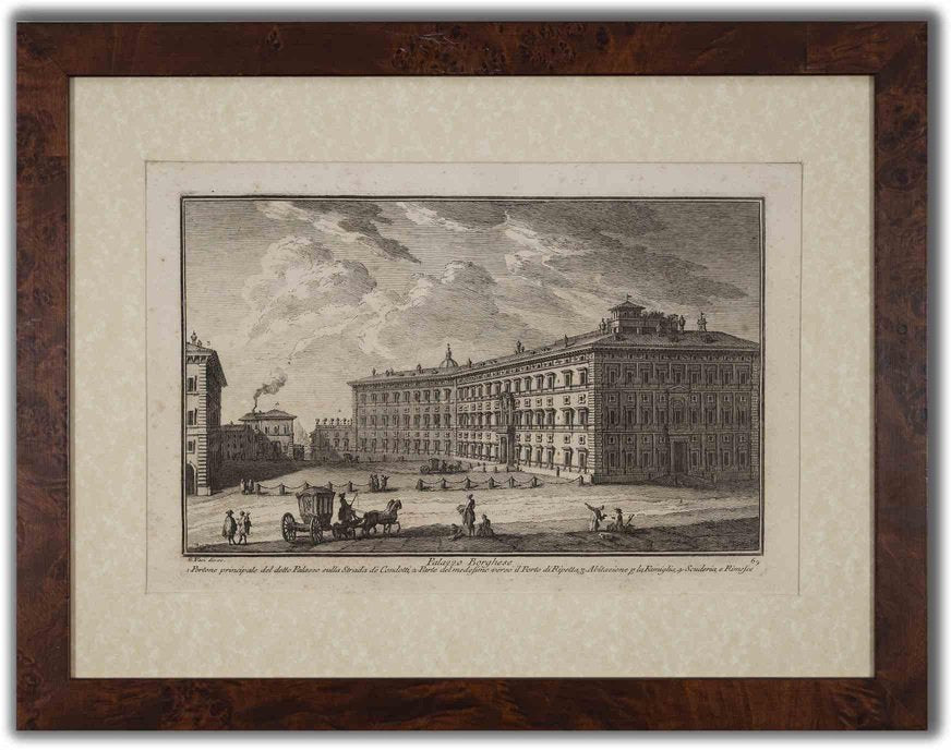 Giuseppe Vasi, Palazzo Borghese, Etching, 1747