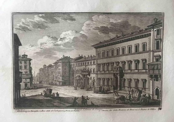 Giuseppe Vasi, Palazzo Colonna di Sciarra, Etching, Late 18th Century-ZCI-1403367