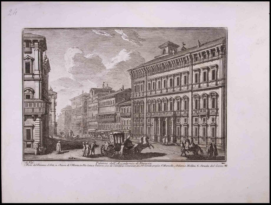 Giuseppe Vasi, Palazzo dell'Accademia di Francia, Etching, Late 18th Gordon Lester