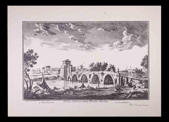 Giuseppe Vasi, Ponte Milvio, Etching, Late 18th Century-ZCI-1758912