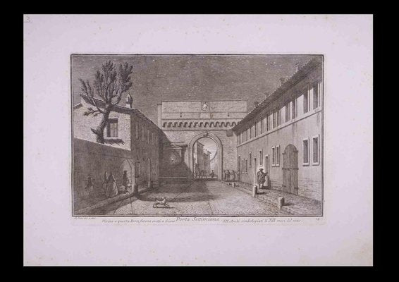 Giuseppe Vasi, Porta Settimiana, Etching, Late 18th Century-ZCI-1310246