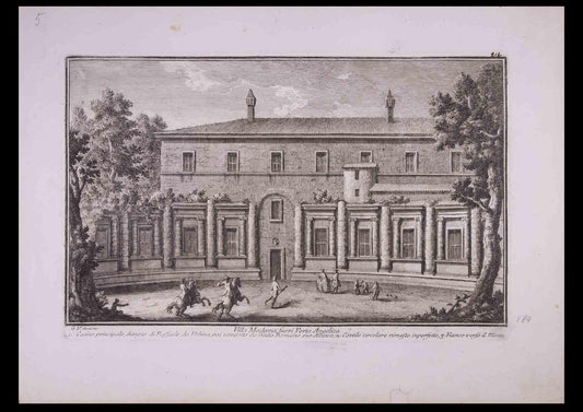 Giuseppe Vasi, Villa Madama Fuori Porta Angelica, Etching, Late 18th Century