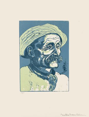 Giuseppe Viviani, Portrait of Old Man, Woodcut, 1927-ZCI-2025127