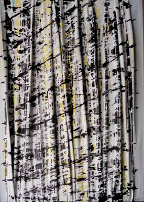 Giuseppe Zumbolo, Black and White with Yellow, Acrylic on Canvas, 2021-ZCI-1761873