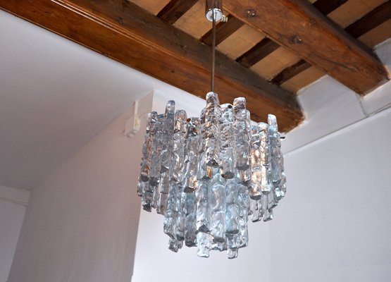 Glaçon 2-Tier Chandelier in Frosted Glass by J. T. Kalmar for Kalmar, Austria, 1970-EJE-954130