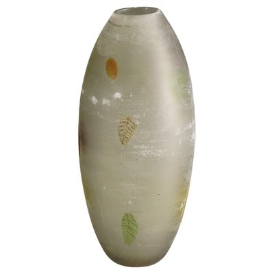 Glass A Scavo Vase with Autumn Leaves by Gino Cenedese-KJP-1288527