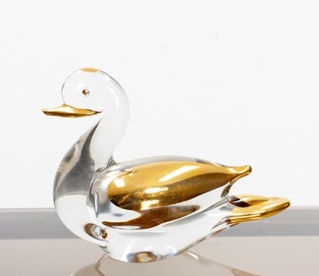 Glass and 24 Carat Gold Ducks from Murano, 1980s, Set of 2-GCG-722826