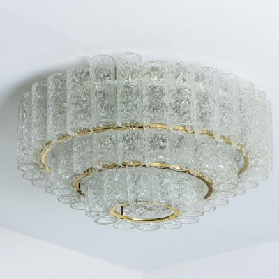 Glass and Brass Chandelier from Doria, Germany, 1960s-VDW-2044195