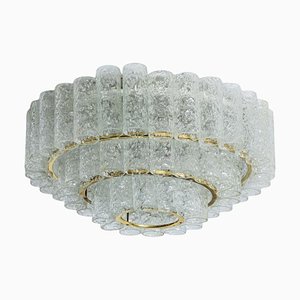 Glass and Brass Chandelier from Doria, Germany, 1960s-VDW-2044195