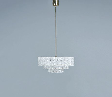 Glass and Brass Chandelier from Doria Leuchten, 1960s-SN-1744273