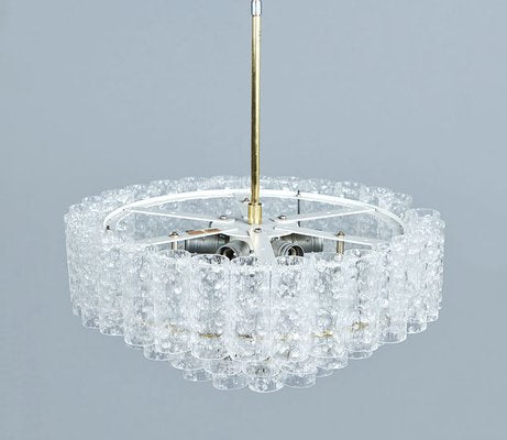 Glass and Brass Chandelier from Doria Leuchten, 1960s-SN-1744273