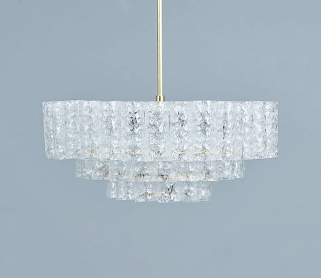 Glass and Brass Chandelier from Doria Leuchten, 1960s-SN-1744273