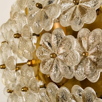 Glass and Brass Floral Wall Light by Ernst Palme, 1970s-VDW-1300434