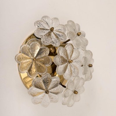 Glass and Brass Floral Wall Light from Ernst Palme, 1970s-VDW-1765711