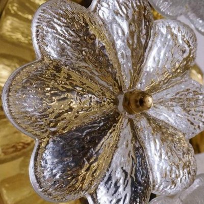 Glass and Brass Floral Wall Light from Ernst Palme, 1970s-VDW-1765711