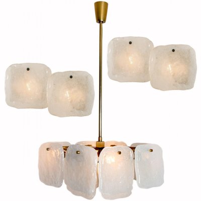 Glass and Brass Light Fixtures by J.T Kalmar, Austria, 1960s-VDW-1358398