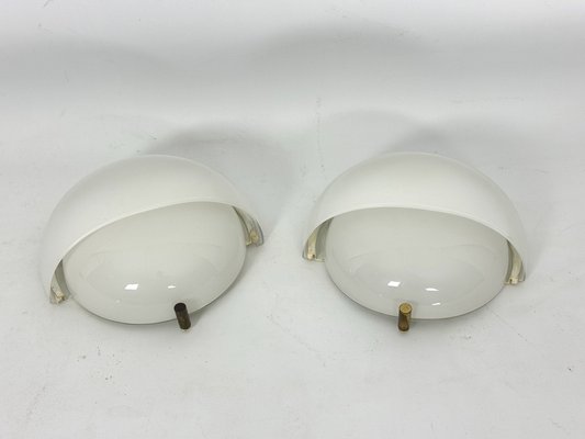 Glass and Brass Mania Sconces by Vico Magistretti for Artemide, Italy, 1960s, Set of 2-OT-1811439