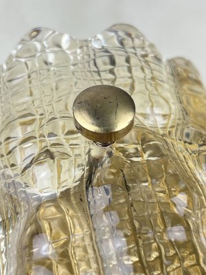 Glass and Brass Wall Lamp by Carl Faggerlund for Orrefors / Lyfa, Denmark, 1970s-YST-1761054