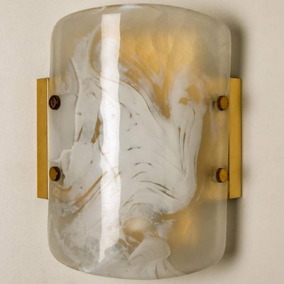 Glass and Brass Wall Sconces from Kalmar, 1960s, Set of 2-VDW-1823118