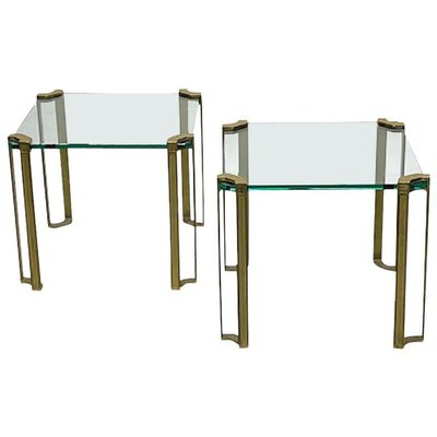 Glass and Bronze Square Tables by Peter Ghyczy, 1970s, Set of 2-UCH-1224249