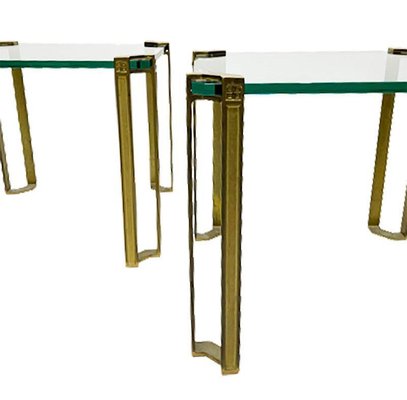 Glass and Bronze Square Tables by Peter Ghyczy, 1970s, Set of 2-UCH-1224249