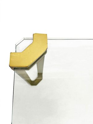 Glass and Bronze Square Tables by Peter Ghyczy, 1970s, Set of 2-UCH-1224249