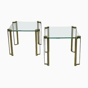 Glass and Bronze Square Tables by Peter Ghyczy, 1970s, Set of 2-UCH-1224249