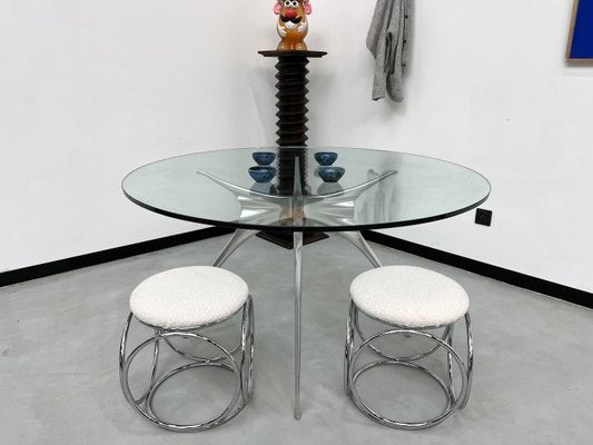 Glass and Cast Aluminum Dining Table, 1980-WKI-2031352