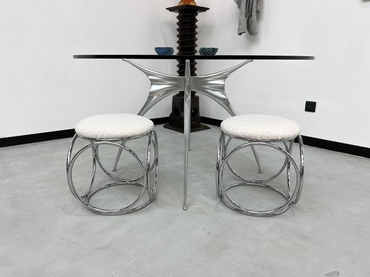 Glass and Cast Aluminum Dining Table, 1980-WKI-2031352