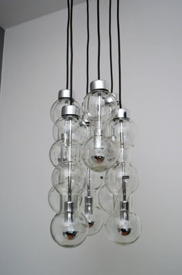 Glass and Chrome Cascade Chandelier or Pendant Lamp from Doria, 1980-VNE-965951