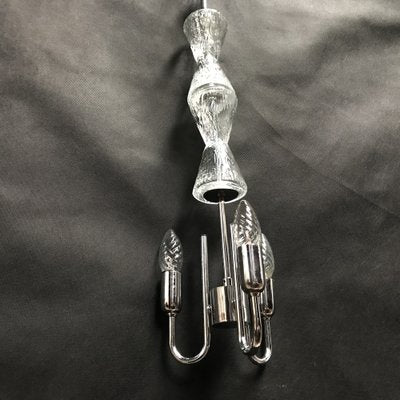 Glass and Chrome Chandelier, 1970s-WQQ-1704804