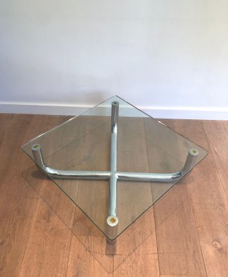 Glass and Chrome Coffee Table-BA-1365335