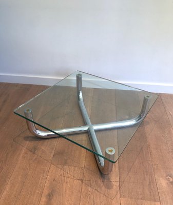 Glass and Chrome Coffee Table-BA-1365335