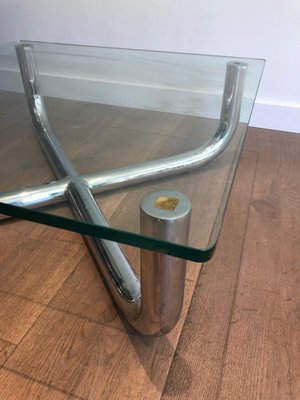 Glass and Chrome Coffee Table-BA-1365335