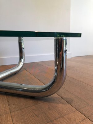 Glass and Chrome Coffee Table-BA-1365335