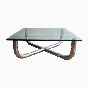 Glass and Chrome Coffee Table-BA-1365335