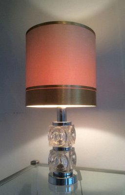 Glass and Chrome Lamps, 1970, Set of 2-BA-1365697