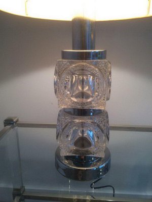 Glass and Chrome Lamps, 1970, Set of 2-BA-1365697