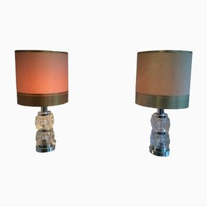 Glass and Chrome Lamps, 1970, Set of 2-BA-1365697