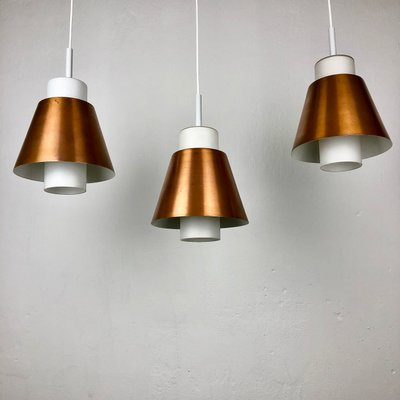 Glass and Copper P100 Pendant Lights by Staff, Set of 3-FFL-1374747