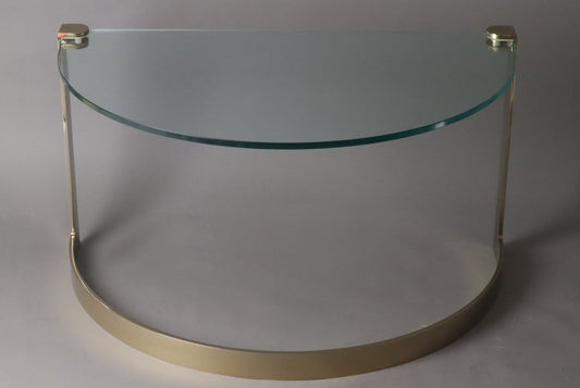 Glass and Gilt Metal Side Table by Friedrich Moller for Ronald Schmitt, 1970s