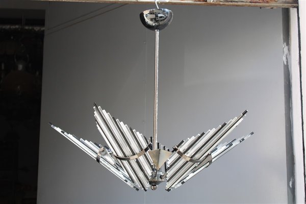 Glass and Metal Chandelier by Gaetano Sciolari for Sciolari-EH-1091823