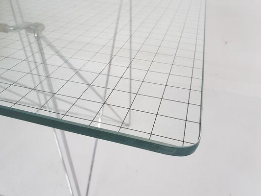 Glass and Metal Dining Table by Max Sauze, 1970s-ZO-1116137