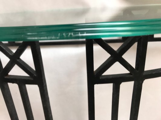 Glass and Metal Iron Console Side Table-WQQ-1344532