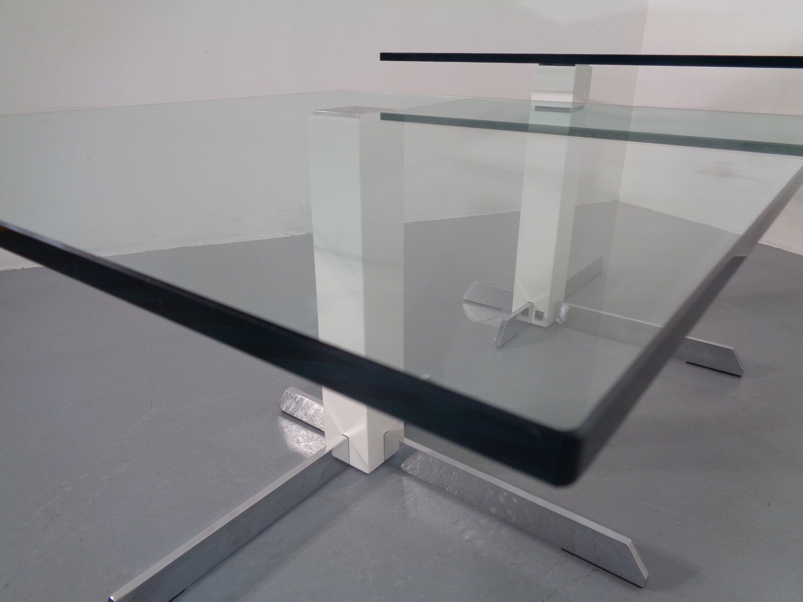 Glass and Metal Side Tables from WK Wohnen, 1990s, Set of 2