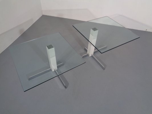 Glass and Metal Side Tables from WK Wohnen, 1990s, Set of 2-RDW-688726