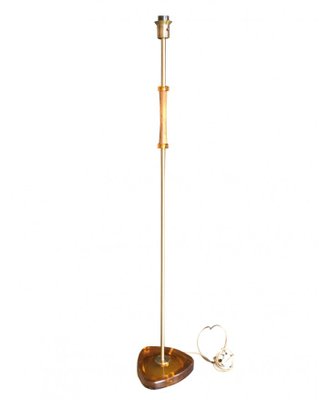 Glass and Teak Floor Lamp, 1960s-QFU-692196