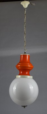 Glass and White Metal Ceiling Lamp from Stilux Milano, 1960s-RAQ-1293813