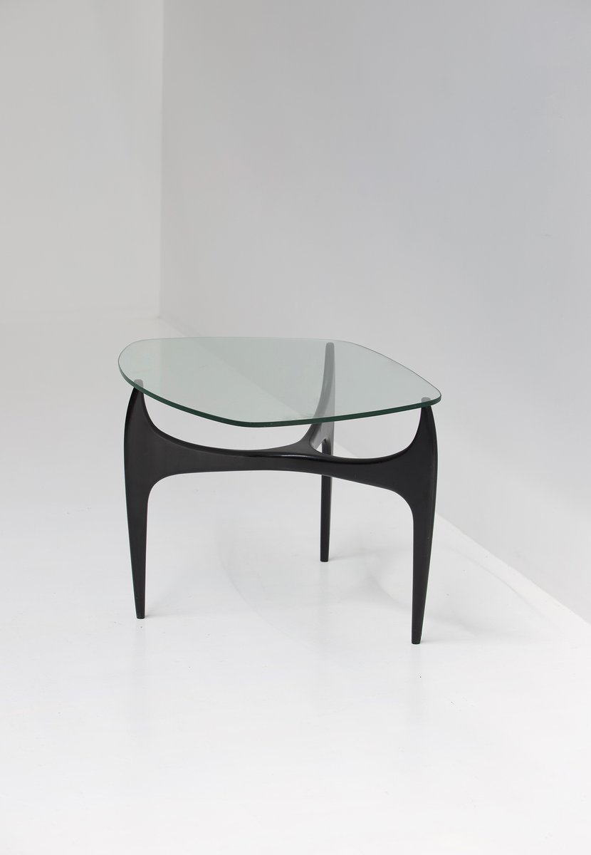 Glass and Wood Coffee Table by Jos de Mey for Luxus, 1950s